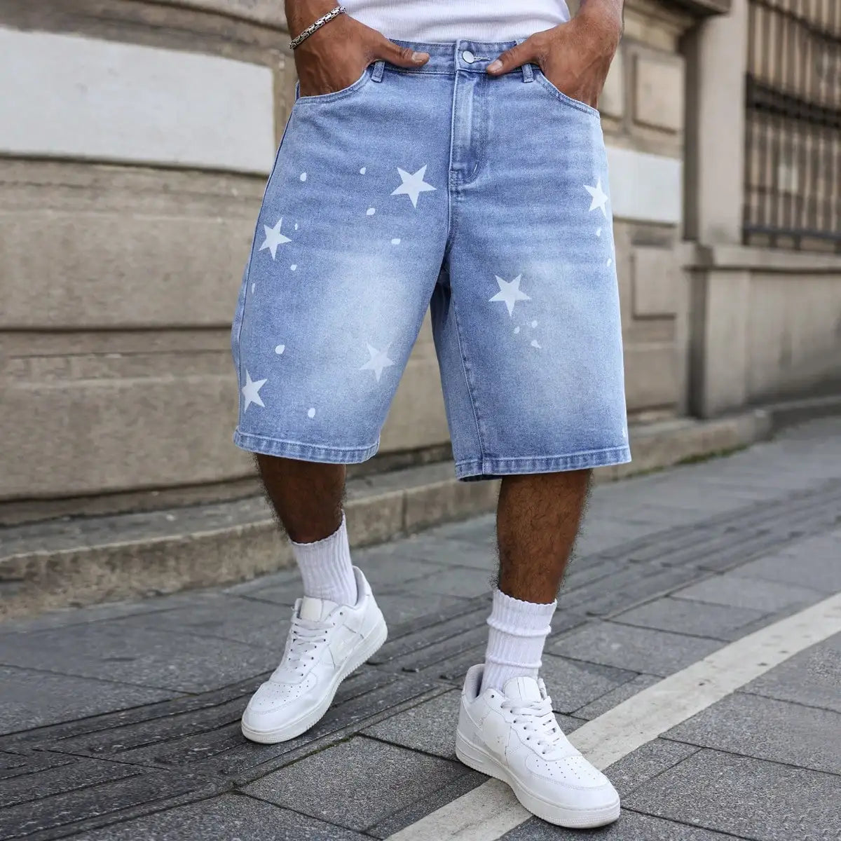 Carter Blue Star-Print Shorts