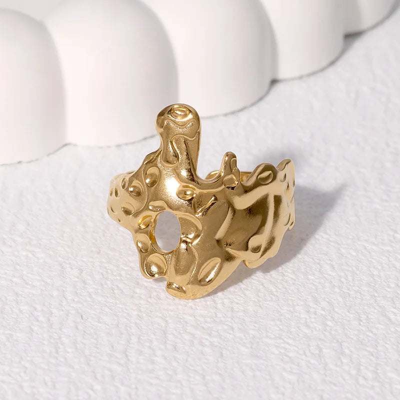 Anillo abierto vintage con cruz y estrella unisex