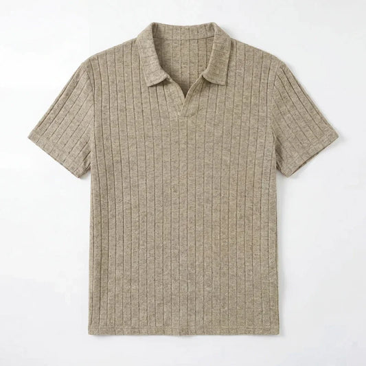 Polo de punto acanalado para hombre