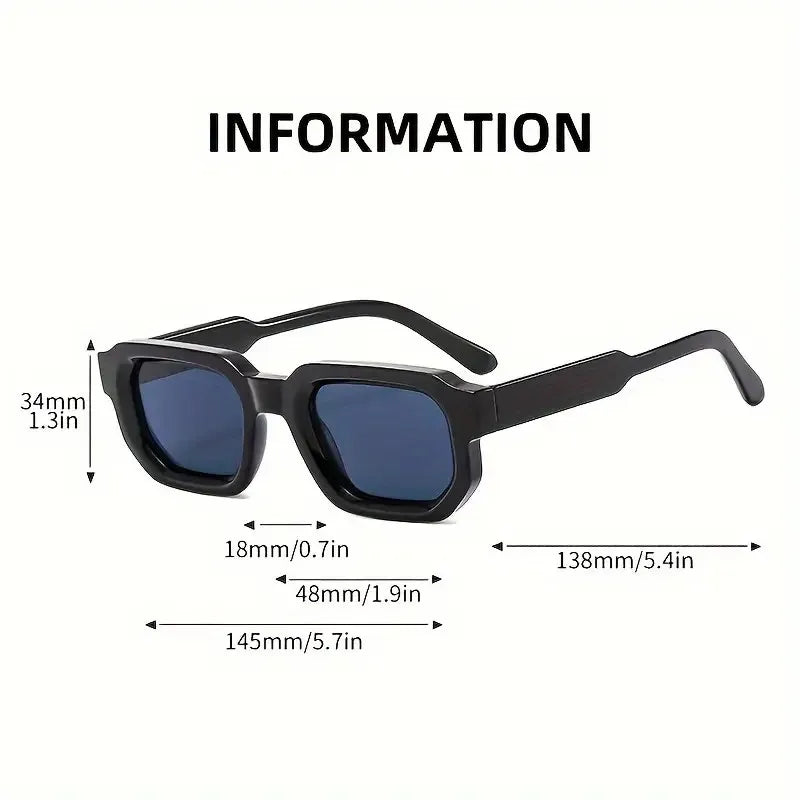Gafas de sol para hombre con montura rectangular vintage