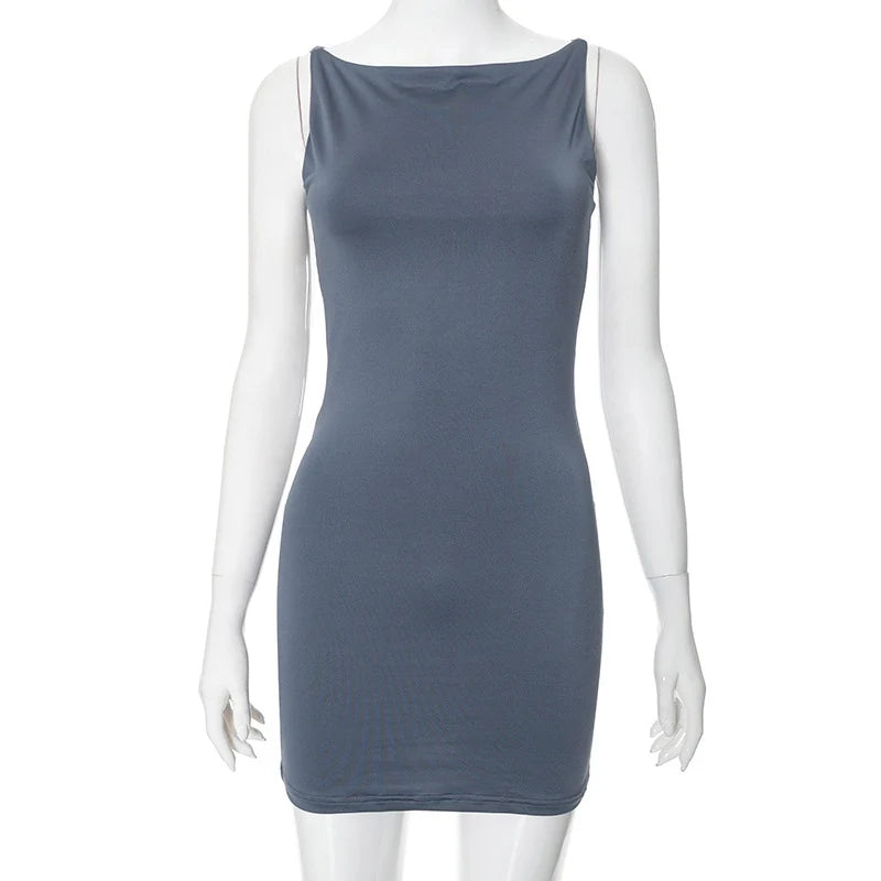 Club party evening dress mini sleeveless Y2K basic vest dress sexy and elegant women's summer casual fashion dress